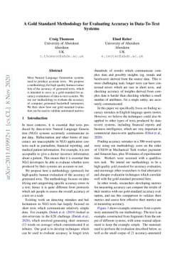 A Gold Standard Methodology for Evaluating Accuracy in Data-To-Text
  Systems