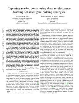 Exploring market power using deep reinforcement learning for intelligent
  bidding strategies