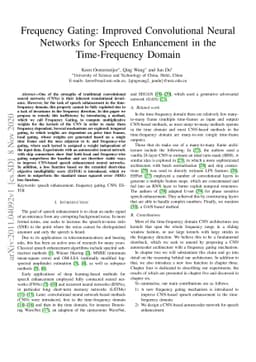 Frequency Gating: Improved Convolutional Neural Networks for Speech
  Enhancement in the Time-Frequency Domain