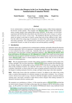 Metrics also Disagree in the Low Scoring Range: Revisiting Summarization
  Evaluation Metrics