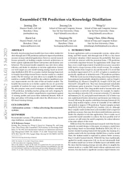 Ensemble Knowledge Distillation for CTR Prediction