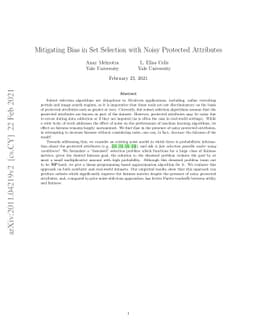 Mitigating Bias in Set Selection with Noisy Protected Attributes