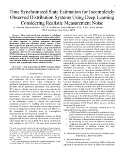 Time Synchronized State Estimation for Incompletely Observed
  Distribution Systems Using Deep Learning Considering Realistic Measurement
  Noise