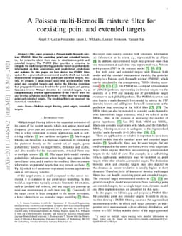 A Poisson multi-Bernoulli mixture filter for coexisting point and
  extended targets