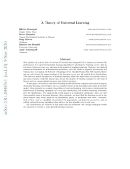 A Theory of Universal Learning