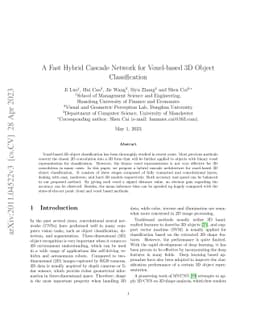 A Fast Hybrid Cascade Network for Voxel-based 3D Object Classification
