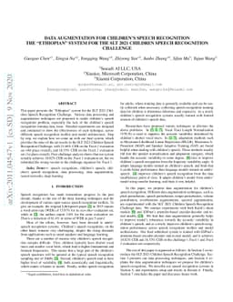 Data Augmentation For Children's Speech Recognition -- The "Ethiopian"
  System For The SLT 2021 Children Speech Recognition Challenge
