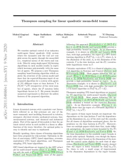 Thompson sampling for linear quadratic mean-field teams