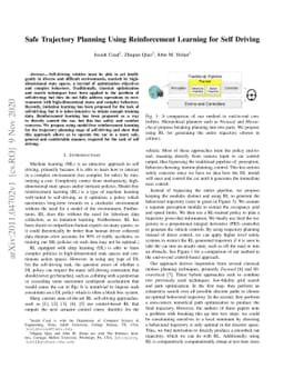 Safe Trajectory Planning Using Reinforcement Learning for Self Driving