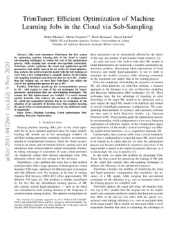 TrimTuner: Efficient Optimization of Machine Learning Jobs in the Cloud
  via Sub-Sampling
