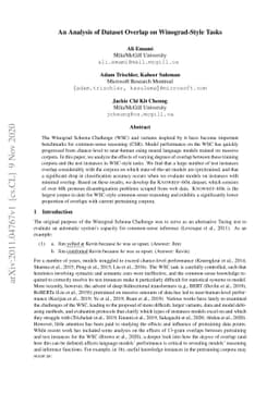 An Analysis of Dataset Overlap on Winograd-Style Tasks