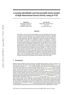 Learning identifiable and interpretable latent models of
  high-dimensional neural activity using pi-VAE