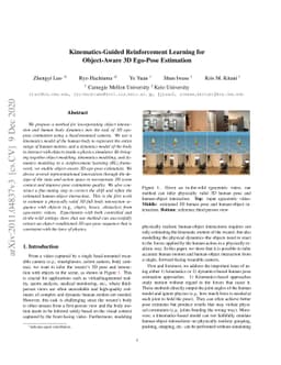 Kinematics-Guided Reinforcement Learning for Object-Aware 3D Ego-Pose
  Estimation