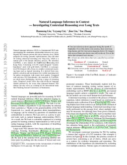 Natural Language Inference in Context -- Investigating Contextual
  Reasoning over Long Texts