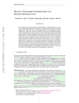Neural Network Compression Via Sparse Optimization