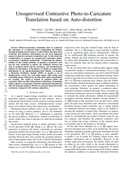 Unsupervised Contrastive Photo-to-Caricature Translation based on
  Auto-distortion