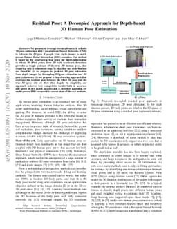Residual Pose: A Decoupled Approach for Depth-based 3D Human Pose
  Estimation