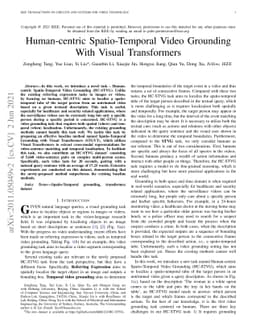 Human-centric Spatio-Temporal Video Grounding With Visual Transformers
