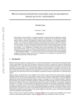 Multi-pooled Inception features for no-reference image quality
  assessment