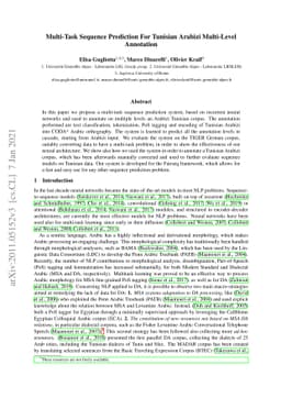 Multi-Task Sequence Prediction For Tunisian Arabizi Multi-Level
  Annotation