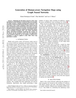 Generation of Human-aware Navigation Maps using Graph Neural Networks