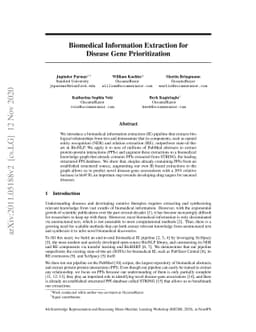 Biomedical Information Extraction for Disease Gene Prioritization