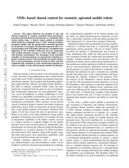 VFH+ based shared control for remotely operated mobile robots