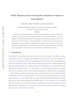SALR: Sharpness-aware Learning Rate Scheduler for Improved
  Generalization