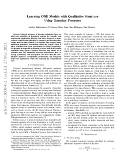 Learning ODE Models with Qualitative Structure Using Gaussian Processes