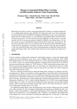 Resource Constrained Dialog Policy Learning via Differentiable Inductive
  Logic Programming