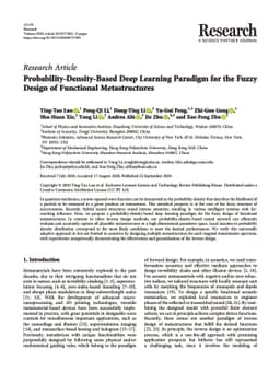 Probability-Density-Based Deep Learning Paradigm for the Fuzzy Design of
  Functional Metastructures