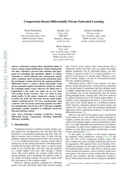 Compression Boosts Differentially Private Federated Learning