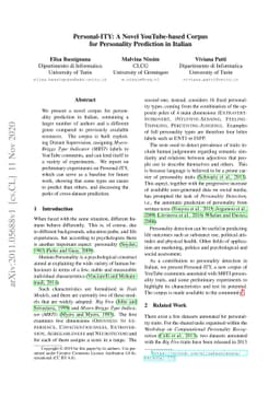 Personal-ITY: A Novel YouTube-based Corpus for Personality Prediction in
  Italian
