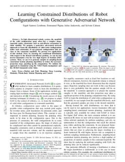 Learning Constrained Distributions of Robot Configurations with
  Generative Adversarial Network
