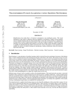 Transferred Fusion Learning using Skipped Networks
