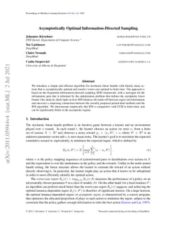 Asymptotically Optimal Information-Directed Sampling