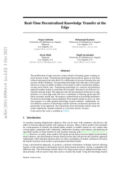 Real-Time Decentralized knowledge Transfer at the Edge