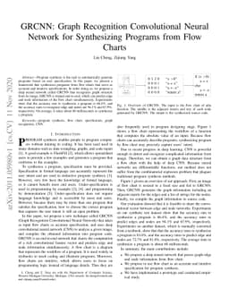 GRCNN: Graph Recognition Convolutional Neural Network for Synthesizing
  Programs from Flow Charts