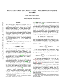 Text Augmentation for Language Models in High Error Recognition Scenario