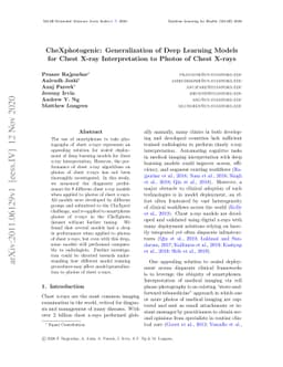 CheXphotogenic: Generalization of Deep Learning Models for Chest X-ray
  Interpretation to Photos of Chest X-rays