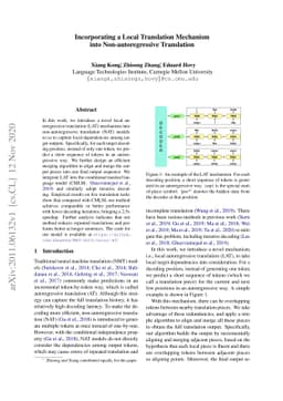 Incorporating a Local Translation Mechanism into Non-autoregressive
  Translation