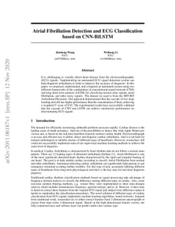 Atrial Fibrillation Detection and ECG Classification based on CNN-BiLSTM