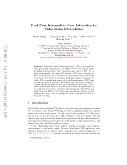 Real-Time Intermediate Flow Estimation for Video Frame Interpolation