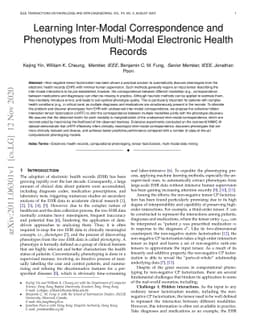 Learning Inter-Modal Correspondence and Phenotypes from Multi-Modal
  Electronic Health Records