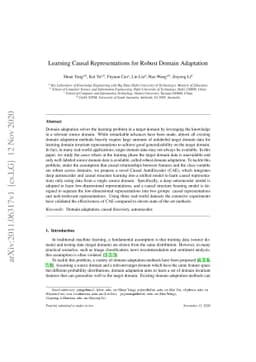 Learning causal representations for robust domain adaptation
