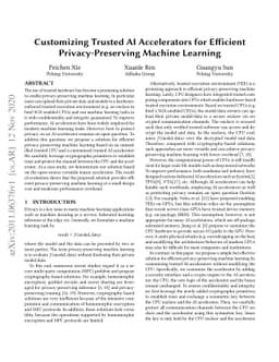 Customizing Trusted AI Accelerators for Efficient Privacy-Preserving
  Machine Learning
