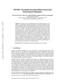 3D-OES: Viewpoint-Invariant Object-Factorized Environment Simulators