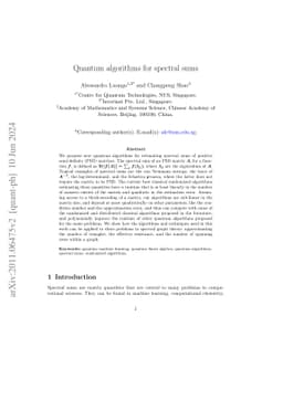 Quantum algorithms for spectral sums