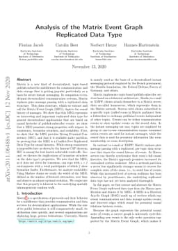 Analysis of the Matrix Event Graph Replicated Data Type