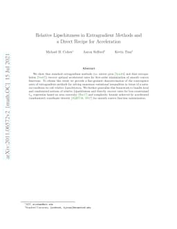 Relative Lipschitzness in Extragradient Methods and a Direct Recipe for
  Acceleration